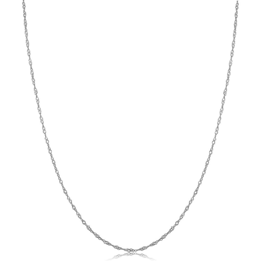 Womens Singapore Chain Classic - 10k White Gold Singapore Chain Necklace